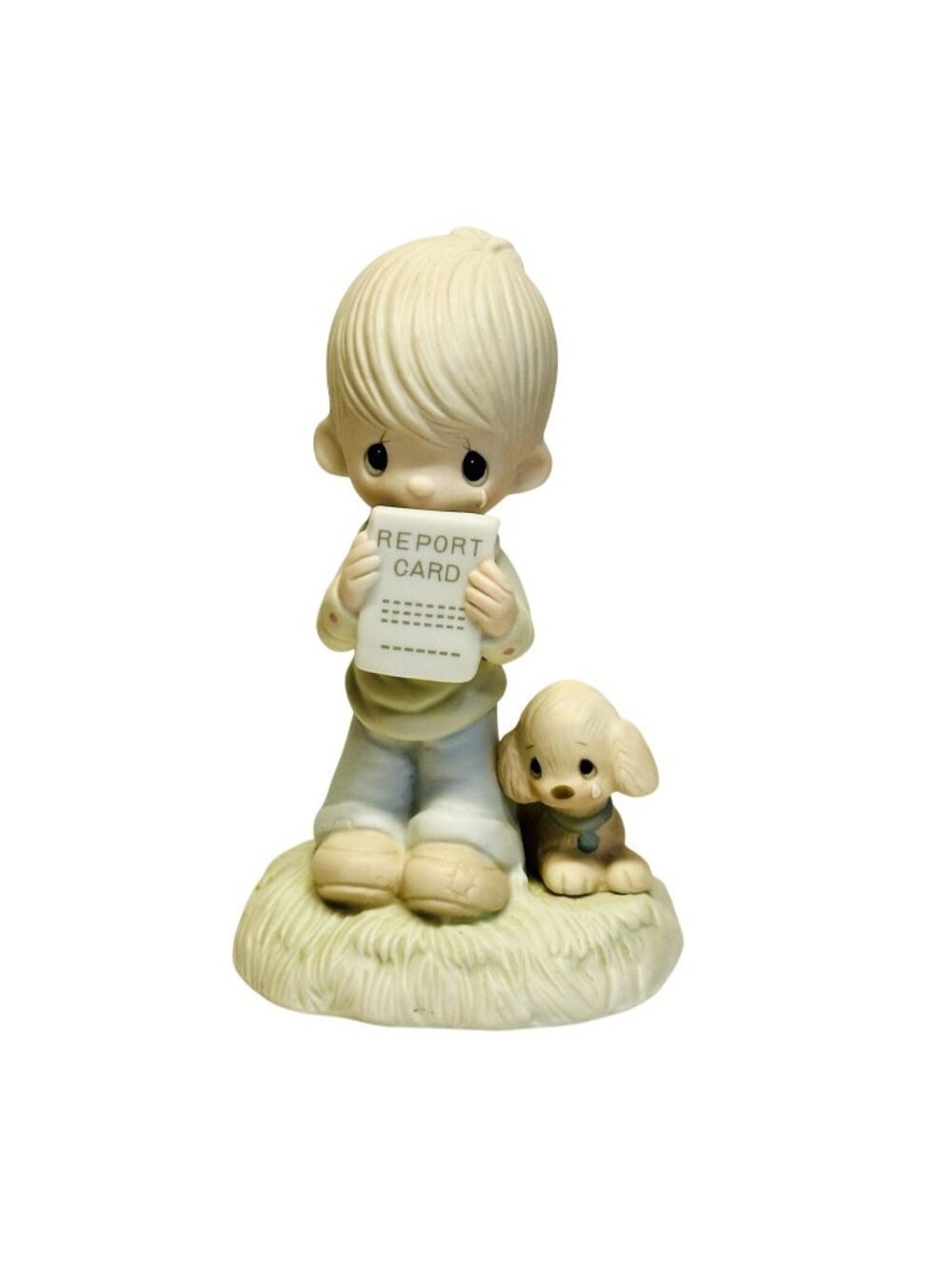 Jonathan & David VTG 1978 Precious Moments God Understands Boy Dog Report Card